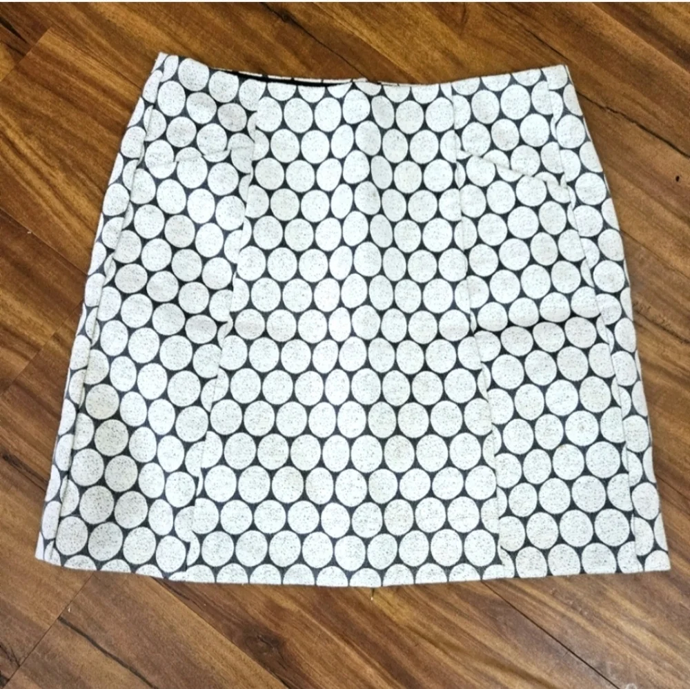 J.Crew Factory Circle Pattern Skirt Black Polka Dot Honeycomb Mini Skirt Size 0